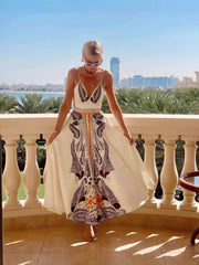Printed V-Neck Cami Dress