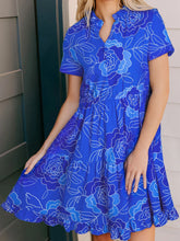 Ruffled Hem Short Sleeve Flowy Mini Dress