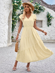 Joyful Tiered Maxi Dress - Aprciot
