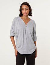 Plain Half Zip Top