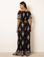 Printed Off Shoulder Jumpsuit