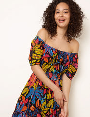 Bardot Tassel Tie Tiered Maxi Dress