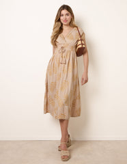 Wrap Front Beaded Dress