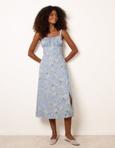 Midi Milkmaid Floral Dress