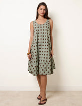 Polka Dot Linen Like Dress