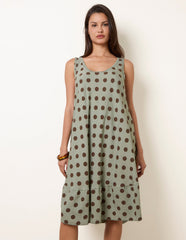 Polka Dot Linen Like Dress