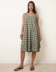 Polka Dot Linen Like Dress