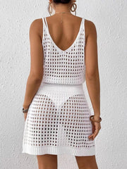 Crochet Sleeveless Knit Cover Up Dress