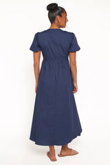 Ilyana Short Sleeve Maxi Dress - Navy