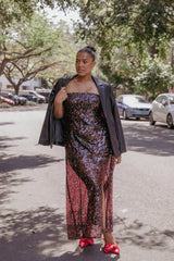 Liliane Maxi Dress - Cherry Sequin