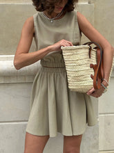 Round Neck Sleeveless Top and Skirt Set