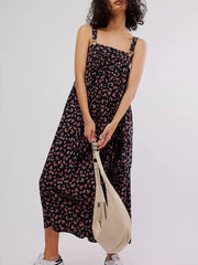 Floral Print Square Neck Summer Dress