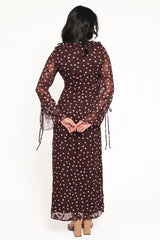 Delta Maxi Dress - Plum Polka Dot