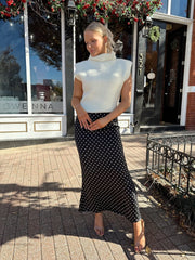 Hollan Ivory Slouchy Turtleneck Sleeveless Fuzzy Sweater