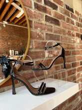 Jasmine Black Patent Open Toe Heel