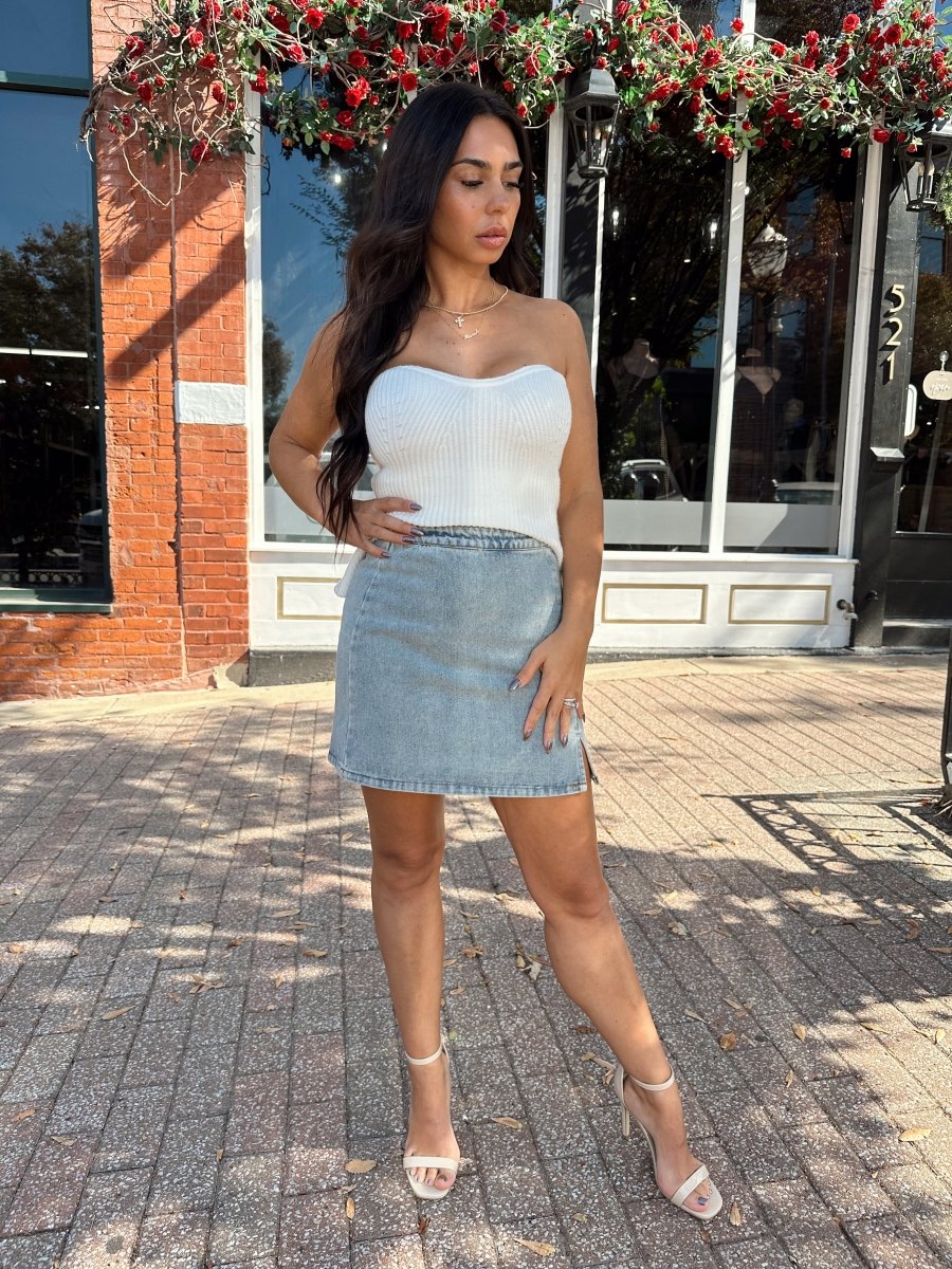 Jessa Medium Wash Denim Mini Skirt