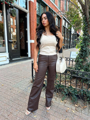 Lucca Taupe Chain Link Halter Top