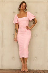 Our Memories Jersey Midi Dress - Pink