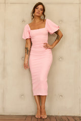 Our Memories Jersey Midi Dress - Pink