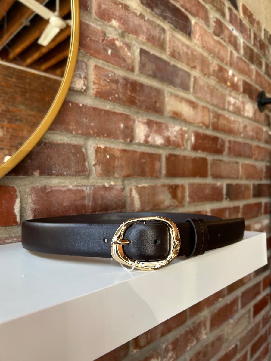 Rachel Black Belt with Gold Buckle