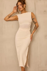 Sculpted Grace Jersey Top - Cream