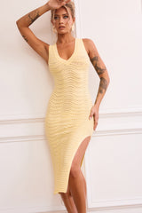 Starting Line Knit Midi Dress - Yellow