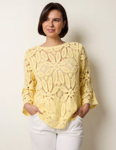 Flower Crochet Long Sleeve Top