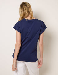 T-Shirt With Big Floral Embroidery