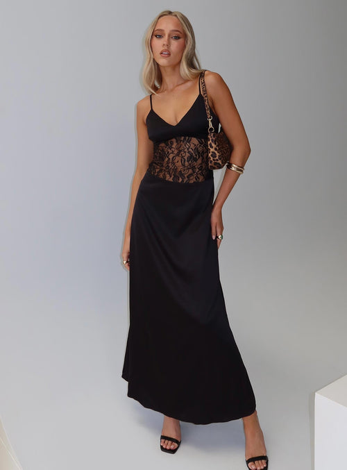 Captivate Lace Maxi Dress Black