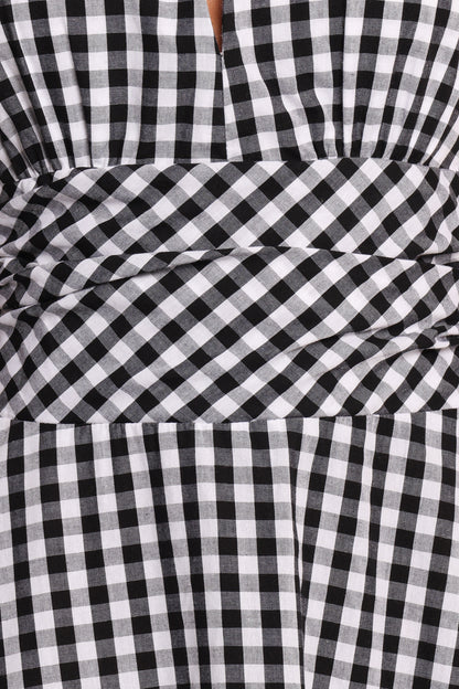 Solene Maxi Halterneck Dress - Black/White