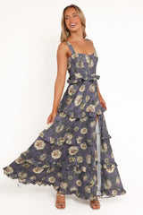 Lillee Tiered Maxi Dress - Lavender Floral