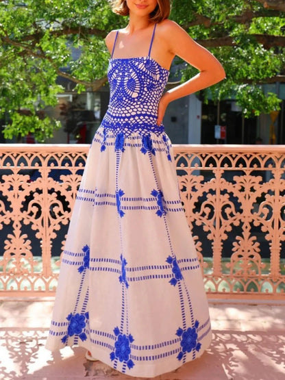 Printed Square Neck Maxi Cami Dress