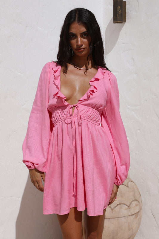 No Need To Talk Dress Pink