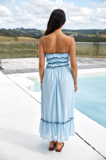 Talulah Strapless Maxi Dress Blue