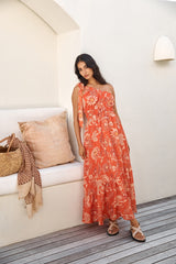 Sweet Melody One Shoulder Maxi Dress Orange