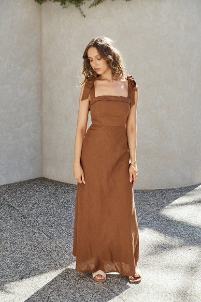 Daphne Maxi Dress Brown