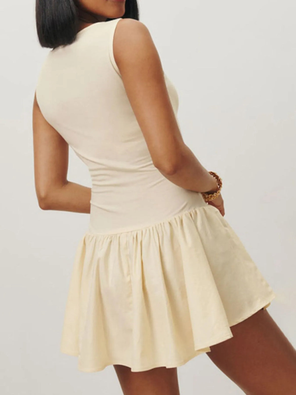 Sleeveless Ruched Mini Tank Dress
