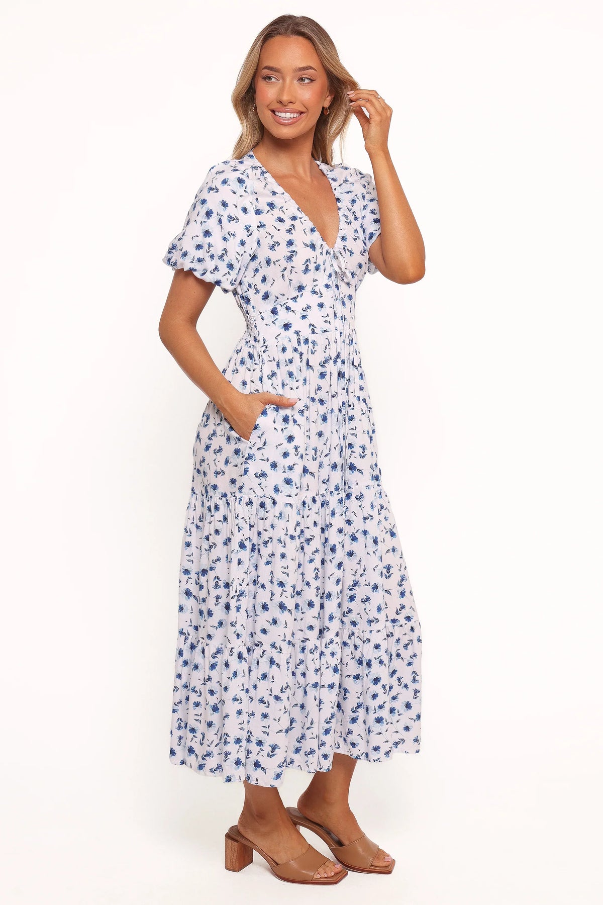 Roberts Maxi Dress - Blue Ditsy Floral
