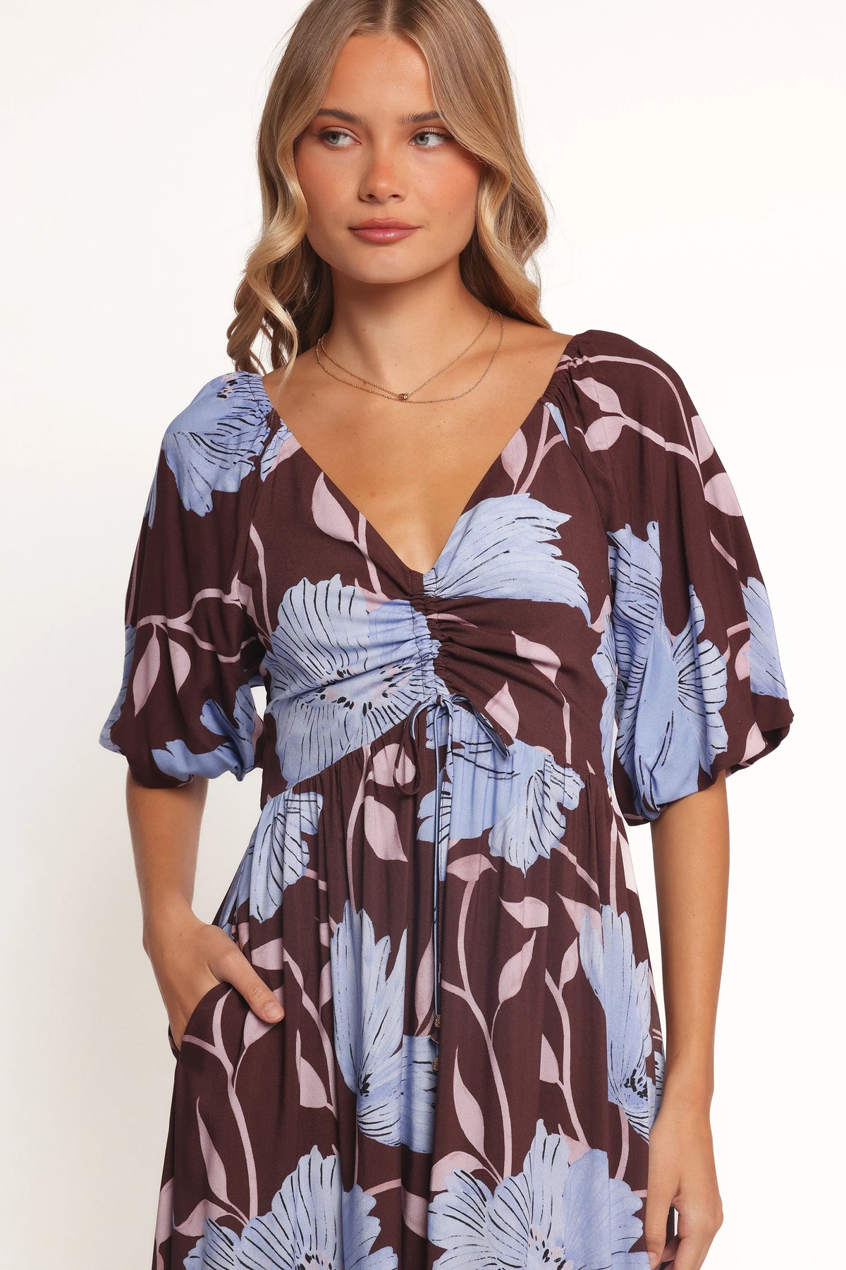 Annabella Maxi Dress - Blue Poppies