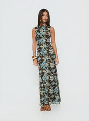 Undeniable Cut Out Maxi Dress Brown Floral Multi