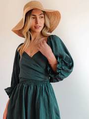 CALL IT LOVE TWO WAY TIERED MIDI DRESS - GREEN