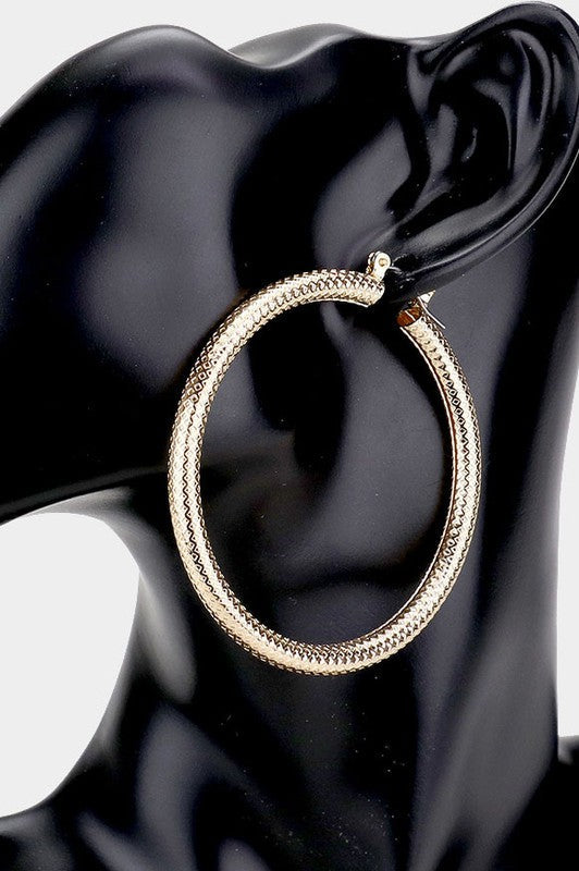 Lily Gold Filled 14K Metal Hoop Earrings - Gold