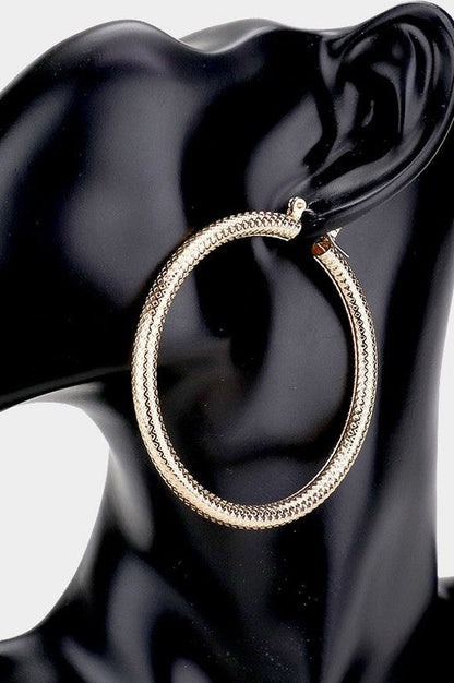 Lily Gold Filled 14K Metal Hoop Earrings - Gold