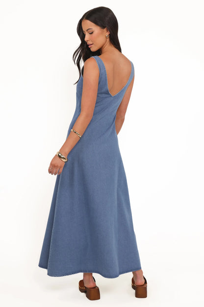 Odelia Denim Maxi Dress - Indigo