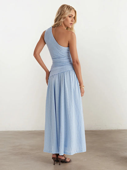 Textured Single Shoulder Dress