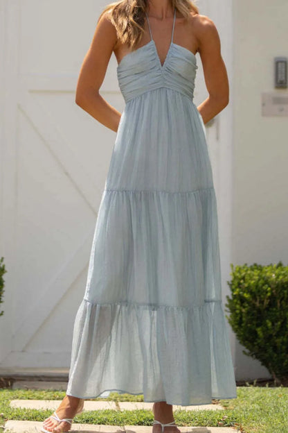 Tiered Halter Neck Cami Dress