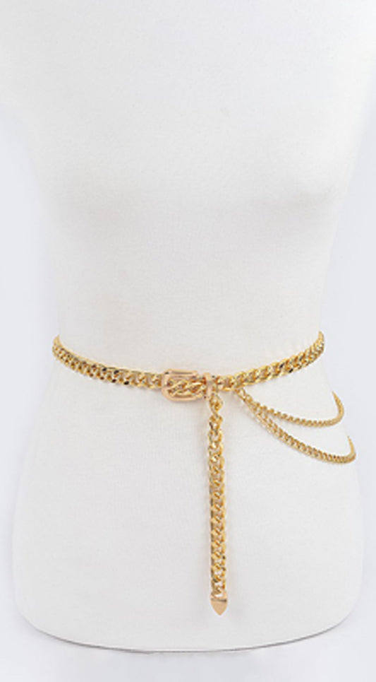 Chain Buckle Belt - Gold