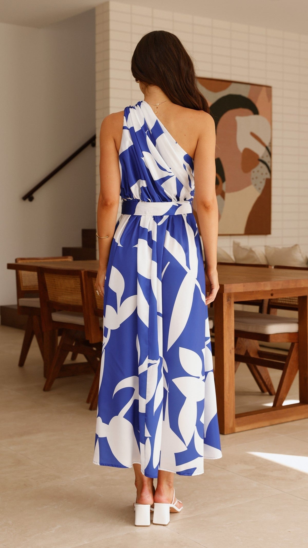 Hadas Maxi Dress - Cobalt/White Print