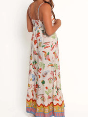 Printed Square Neck Maxi Cami Dress