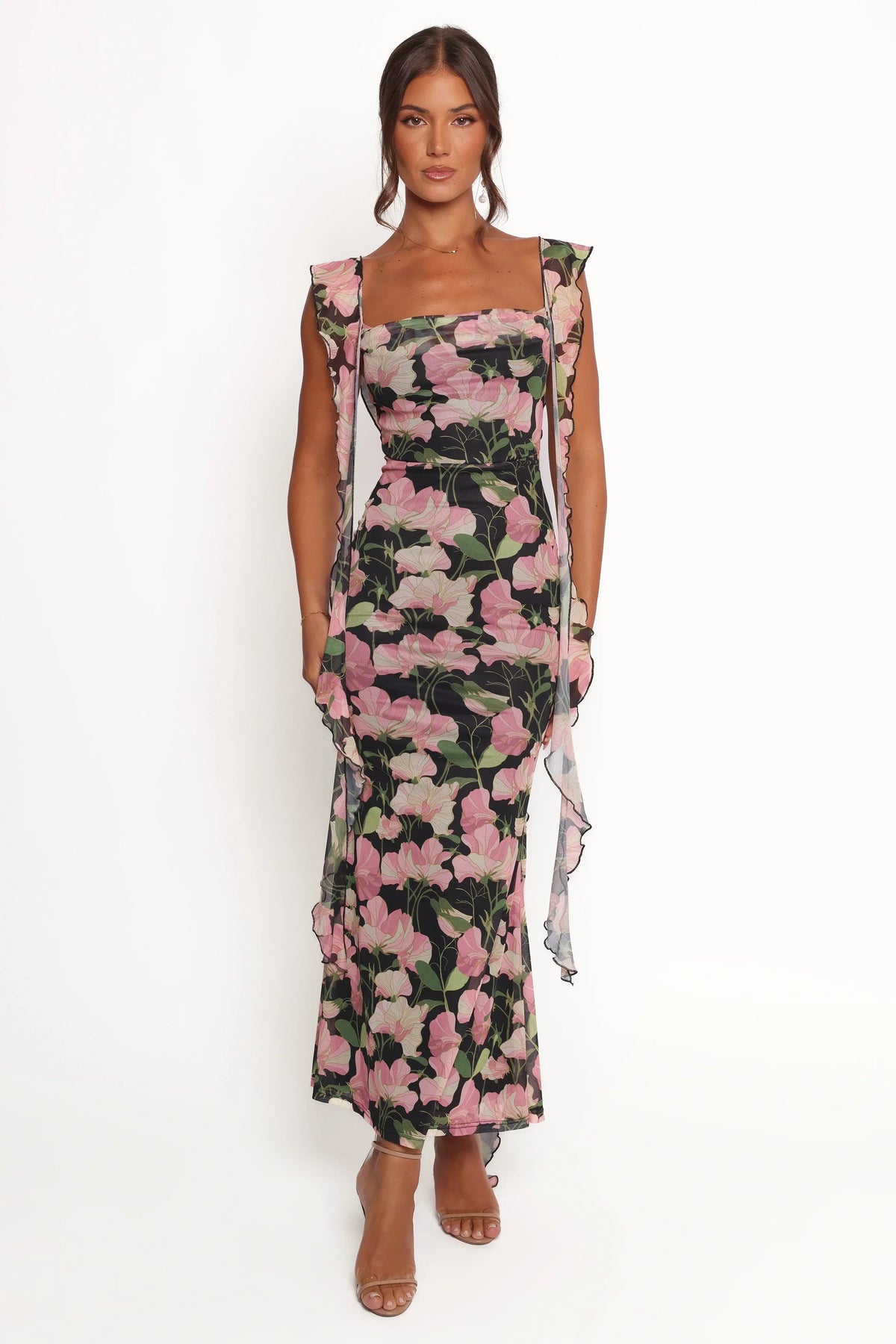Chiara Maxi Dress - Black Floral